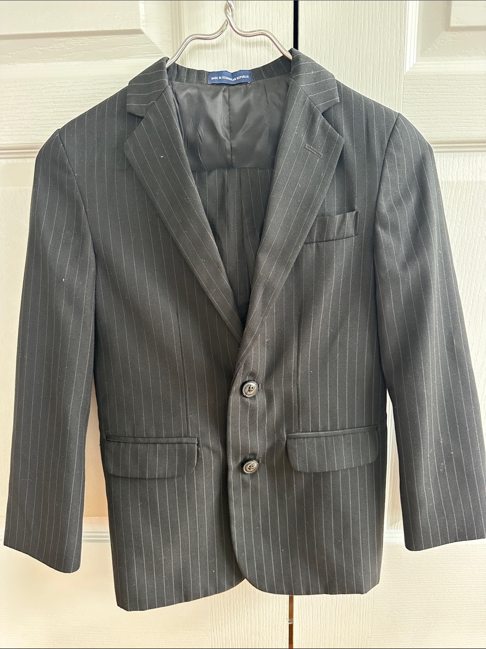 Boys Chaps black Pinstripe Dress Suit Size 10 Regular